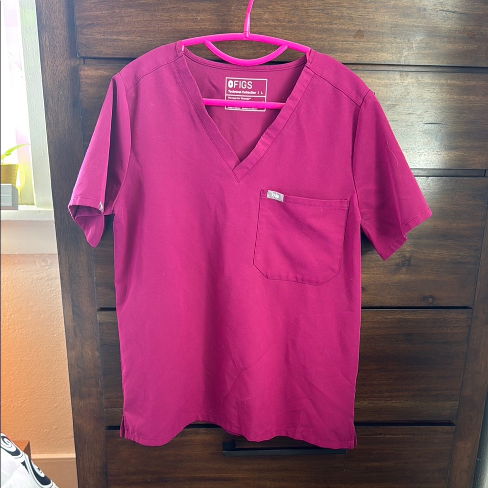 Figs Pink Short Sleeve Tee